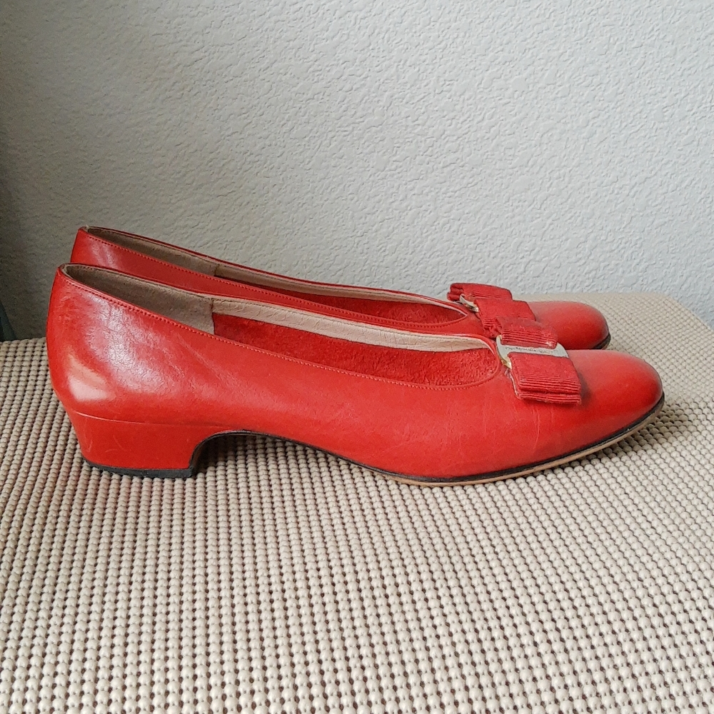 Salvatore Ferragamo Red Leather Shoes